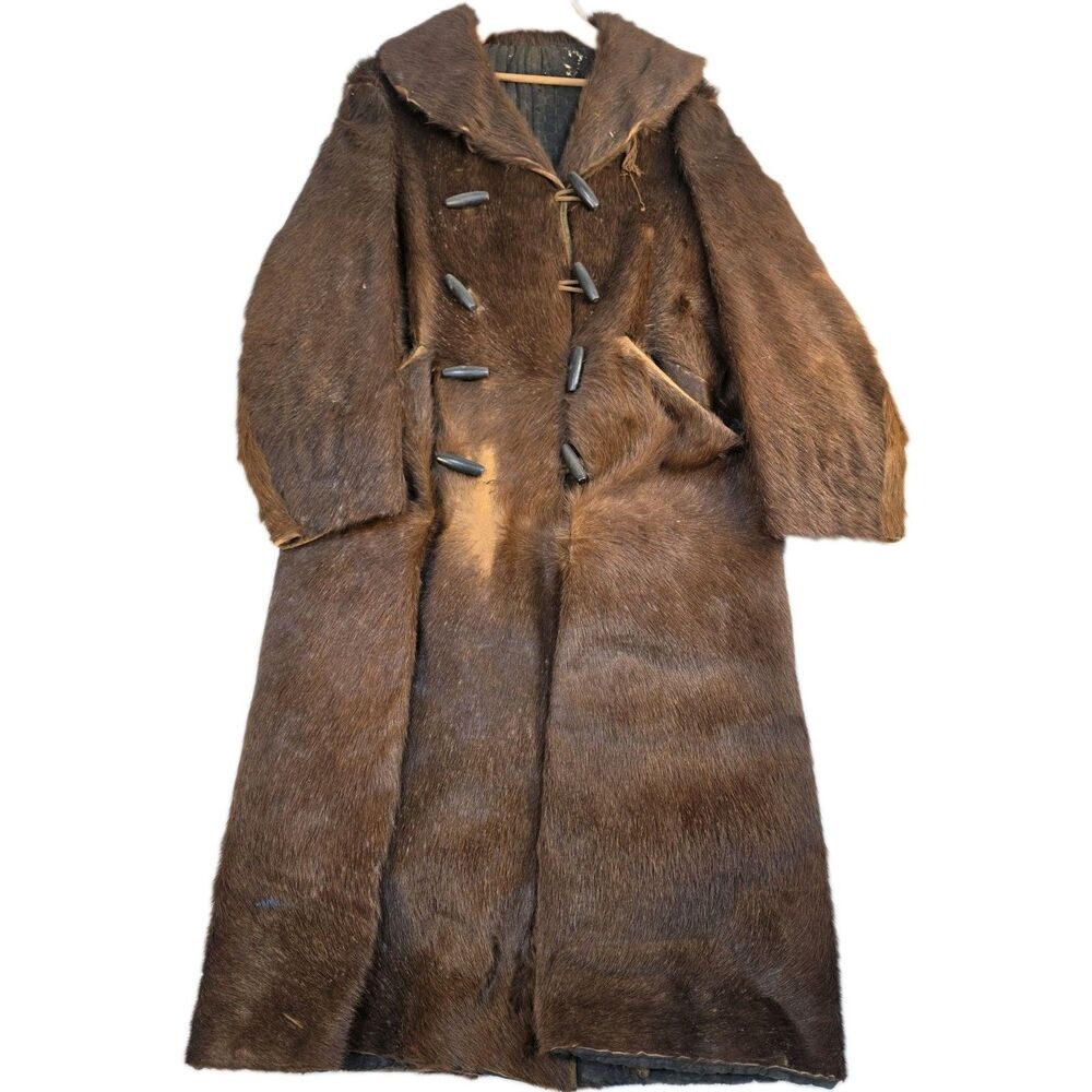 Antique Fur Trapper Coat Early 1900s Fur Jacket Mens Vintage As-Is Display